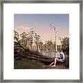 Her Place By The Lake Framed Print