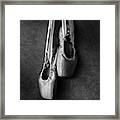 Her Pointe Shoes Bw Framed Print