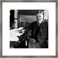 Herbert Hoover Seated At His Desk - 1918 Framed Print