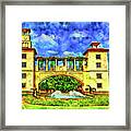 Hialeah Fountain And Entrance Plaza Park - Pen And Watercolor Framed Print