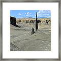 High And Thin Rock Needles In A Desert Landscape Framed Print