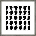 Highly Detailed Head Profile Silhouettes Framed Print