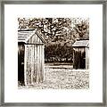 His And Hers Vintage Outhouses At Batsto Village Framed Print