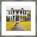 Historic Home With Yard Of Wildflowers - Beaufort North Carolina Framed Print
