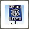 Historic Route 66 Missouri Byway Road Sign Framed Print
