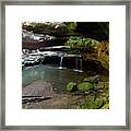 Hocking Hills Old Man Cave Waterfall Framed Print