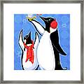 Holiday Penguins-believe Framed Print