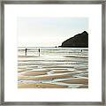 Holywell Beach And Gull Rock Cornwall 2 Framed Print