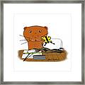 Homeschooling Oliver The Otter - The Butterfly Framed Print