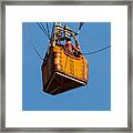 Hot Air Balloon Basket Against A Bright Blue Sky Framed Print
