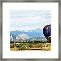 Hot Air Balloon With Mountains Framed Print