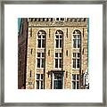 House On The Corner In Bruges Belgium Framed Print