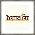 Houston Texas - Retro Name Design, Southeast Texas, Yellow, Brown, Orange Framed Print
