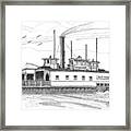 Hudson River Steam Ferry Boat Geo H Powers Framed Print