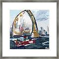 Hudson Sailing Framed Print