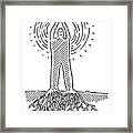 Human Figure With Roots Drawing Framed Print