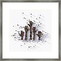 Human Hands Formed By Human Crowd On White Background Framed Print