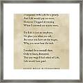 I Bargained With Life - Jessie Belle Rittenhouse Poem - Literature - Typography Print 3 - Vintage Framed Print