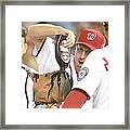 Ian Desmond, Max Scherzer, And Bryce Harper Framed Print