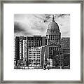 Ice Boat And Capitol, Madison, Wi Framed Print