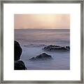 Iceland Foggy Rocks Framed Print