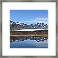 Iceland Mountain Reflection Blue Framed Print