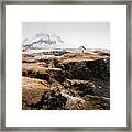 Lonely House In Winter Iceland Framed Print