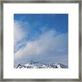 Icelandic Landscape With Mountains And Meadow Land Covered In Sn Framed Print