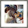In Front Of The Mirror By Edgar Degas Framed Print