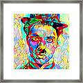 Charlie Chaplin In Vibrant Painterly Colors 20200516a Framed Print