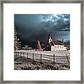 Big Coulee Lutheran Church In Infrared - Ramsey County North Dakota Framed Print
