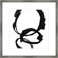 Ink Rings Black And White Abstract Painting Framed Print