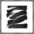 Ink Strokes Black And White Abstract Painting Framed Print