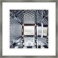 Inner View Of A Steel Grater In The Kitchen. Framed Print