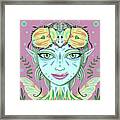 Insect Girl, Scarabella - Sq. Rose Framed Print