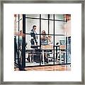 Inside View Of An Office Building With Blurred Motion Framed Print