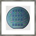 Intel 4001 Rom Cpu Silicon Wafer Chipset Integrated Circuit, Silicon Valley 1971 Framed Print