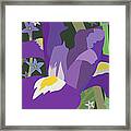 Irises And Sunflowers Framed Print