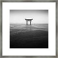 Itsukushima Torii Under The Rain Framed Print