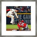 Jace Peterson And Bryce Harper Framed Print