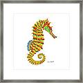 Jamaican Seahorse With White Background Framed Print