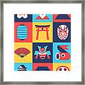Japan Pattern - Summer Framed Print