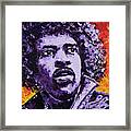 Jimi Hendrix Fire Framed Print