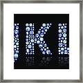 Jkl E-learning And College Education Blue Button Pattern Framed Print