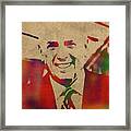 John Macarthur Watercolor Portrait On Distressed Canvas Framed Print