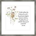 John Muir - In God's Wildness Quote With Pressed Flowers Framed Print