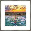 Juno Beach Pier Sunset Aerial Photography Framed Print