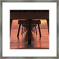 Juno Pier Sunrise Pink Panorama Framed Print