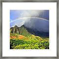 Kalalau Valley Rainbow Framed Print