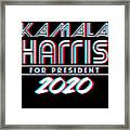 Kamala Harris For President 2020 3d Framed Print
